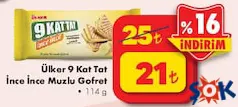 ÜLKER 9 KAT TAT İNCE İNCE MUZLU GOFRET 114 G